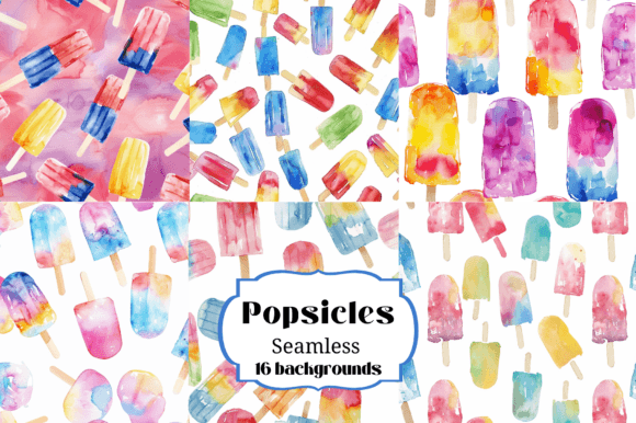 16 Popsicle Seamless Backgrounds for Creative Projects