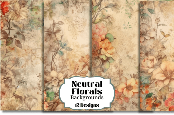 8 Vintage Neutral Floral Backgrounds for Your Digital Projects