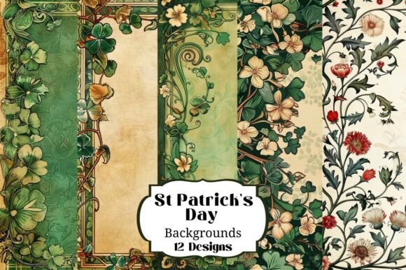 Beautiful St. Patrick's Day Backgrounds: Digital Design Assets