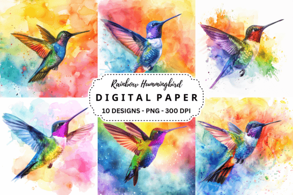 Bring Nature's Vibrancy to Your Projects with Rainbow Hummingbird Backgrounds