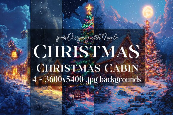 Christmas Northwoods Cabin Backgrounds 2
