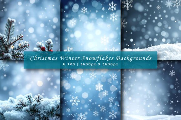 Christmas Winter Snowflakes Backgrounds for Festive Design