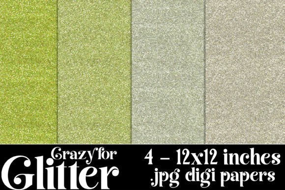 Crazy for Glitter Backgrounds, Green 3: A Sparkling Design Asset