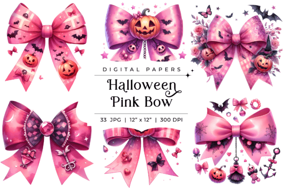 Cute Halloween Pink Bow Backgrounds: A Design Asset Breakdown