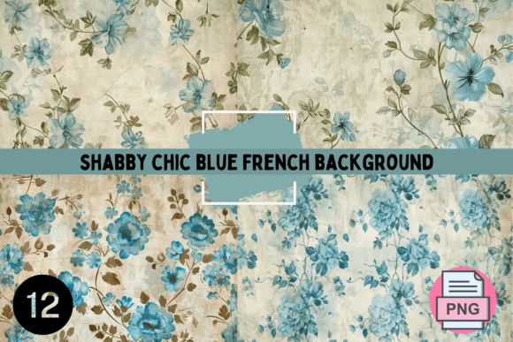 Elevate Projects with Shabby Chic Blue Flower Backgrounds