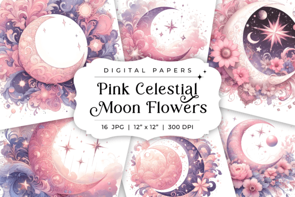 Enchanting Designs with Pink Celestial Moon Flowers Backgrounds
