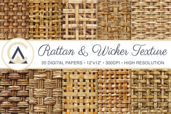 Rattan & Wicker Wood Texture Backgrounds for Creative Design