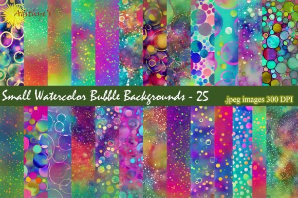 Small Watercolor Bubble Backgrounds: A Creative Asset for Designers