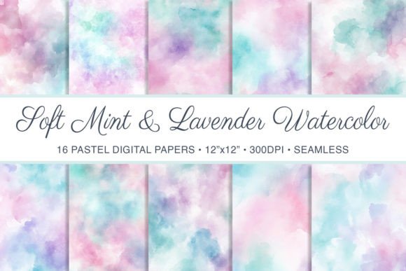 Soft and Serene: Working with Watercolor Mint & Lavender Backgrounds