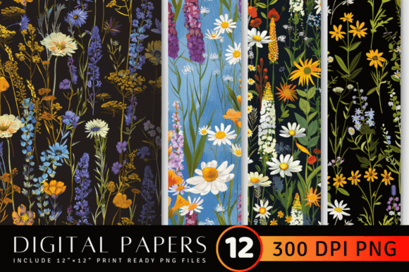 Unlock Creative Potential with Meadow Flowers Digital Paper